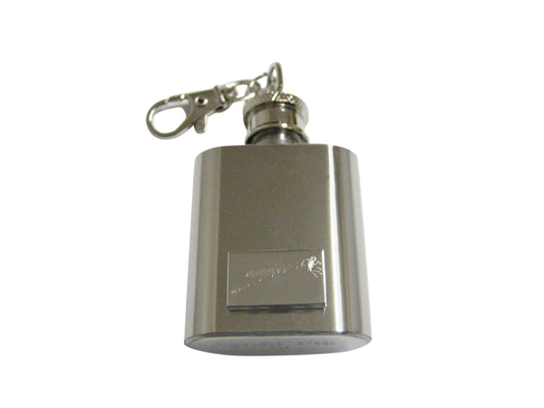 Silver Toned Etched Dragonfly 1 Oz. Stainless Steel Key Chain Flask