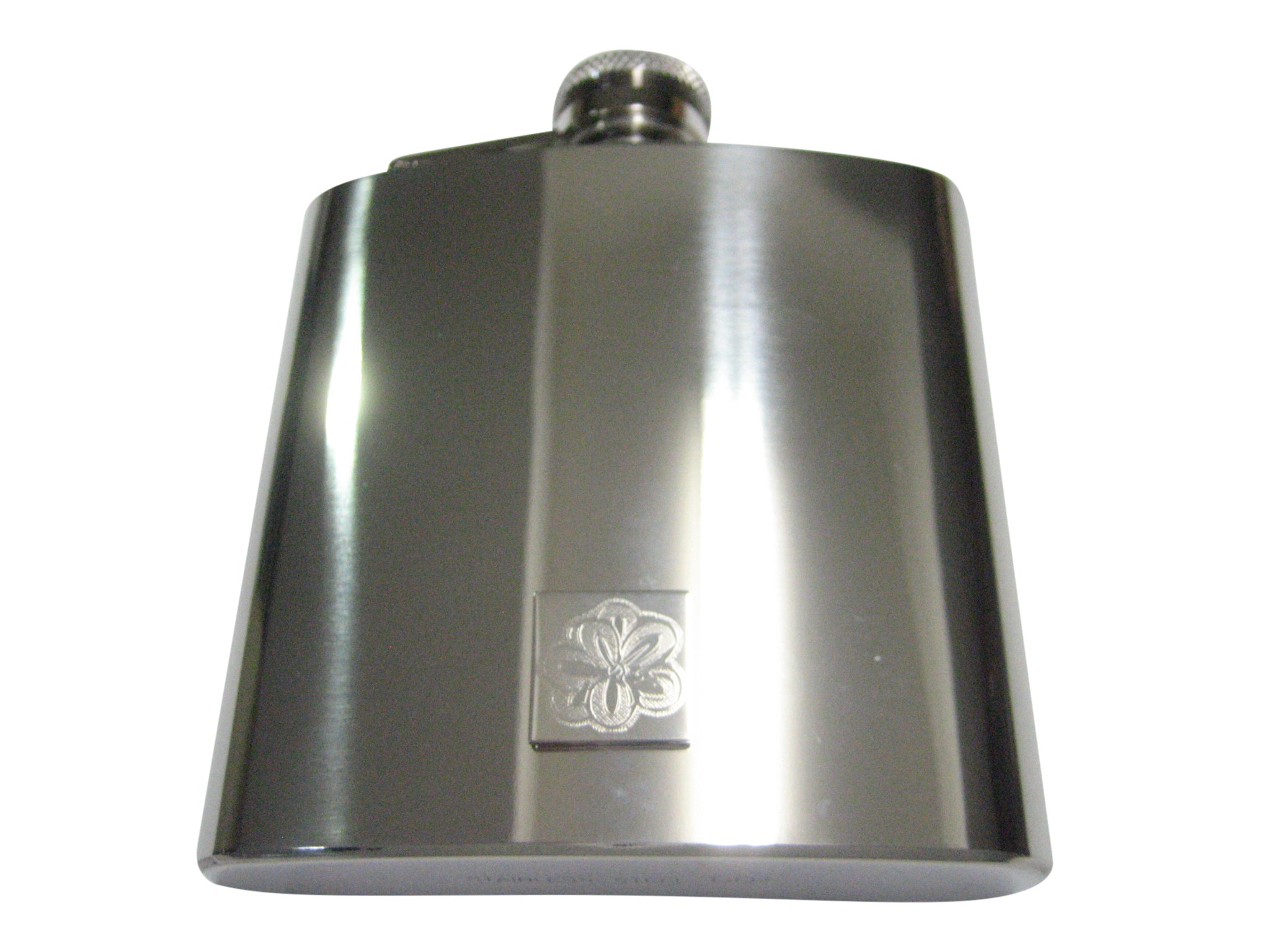 Silver Toned Etched Drosera Aliciae Alice Sundew Carnivorous Plant Pendant 6oz Flask