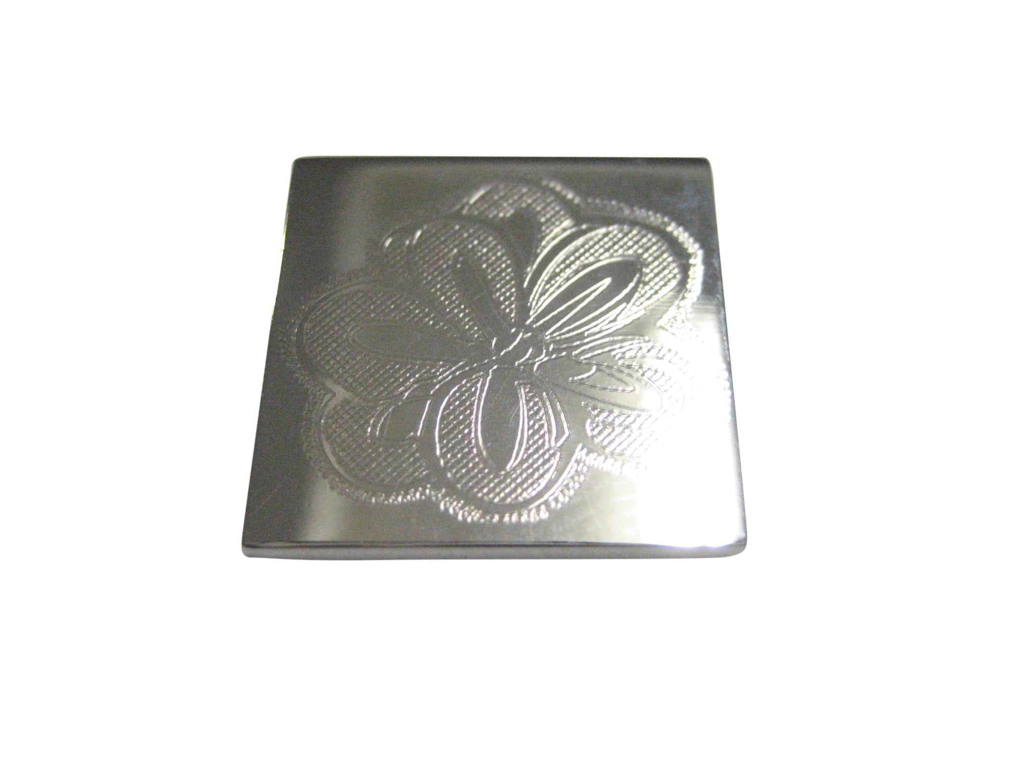 Silver Toned Etched Drosera Aliciae Alice Sundew Carnivorous Plant Pendant Magnet