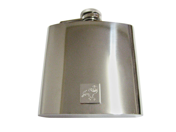 Silver Toned Etched Eagle Bird 6 Oz. Stainless Steel Flask