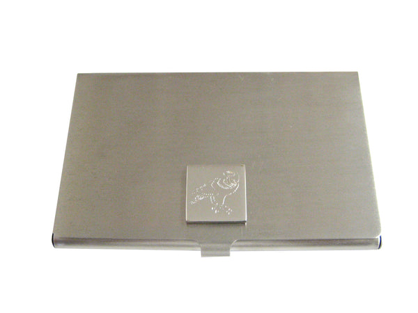 Silver Toned Etched Eagle Bird Business Card Holder