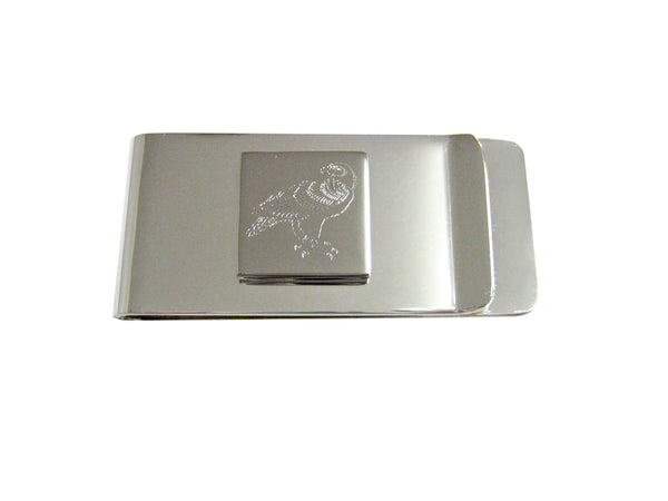 Silver Toned Etched Eagle Bird Money Clip