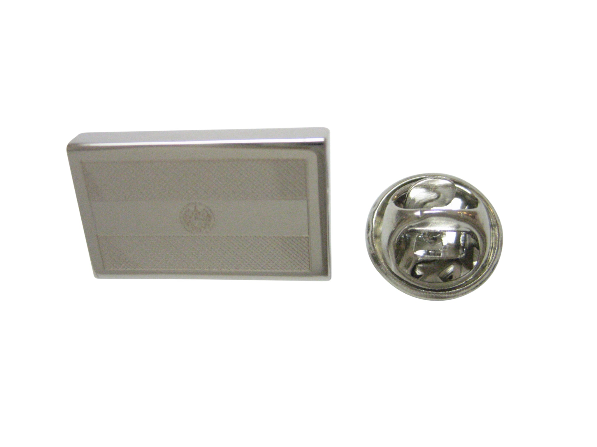 Silver Toned Etched El Salvador Flag Lapel Pin