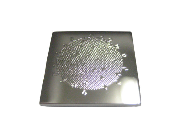Silver Toned Etched Enveloped Virus Magnet