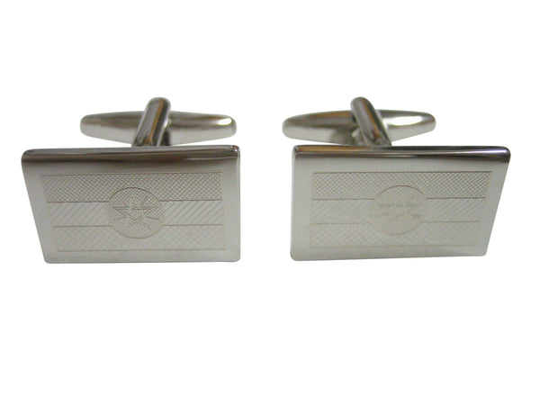 Silver Toned Etched Ethiopia Flag Cufflinks