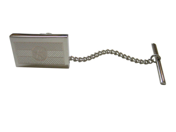 Silver Toned Etched Ethiopia Flag Tie Tack