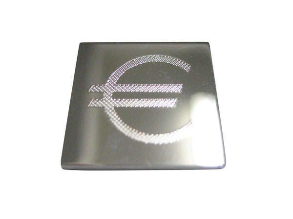 Silver Toned Etched Euro Currency Sign Magnet