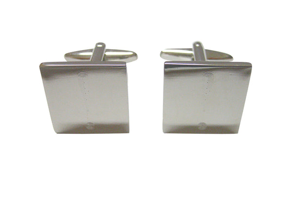 Silver Toned Etched Exclamation Mark Cufflinks