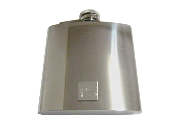 Silver Toned Etched Eye of Horus 6 Oz. Stainless Steel Flask