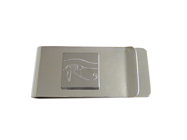 Silver Toned Etched Eye of Horus Money Clip