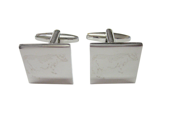 Silver Toned Etched Farm Cow Cufflinks