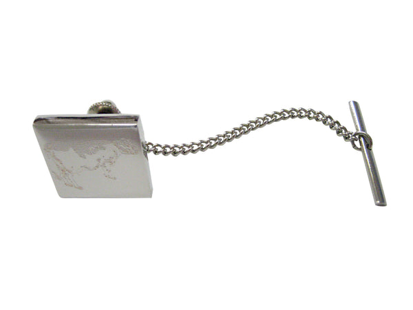 Silver Toned Etched Farm Cow Tie Tack