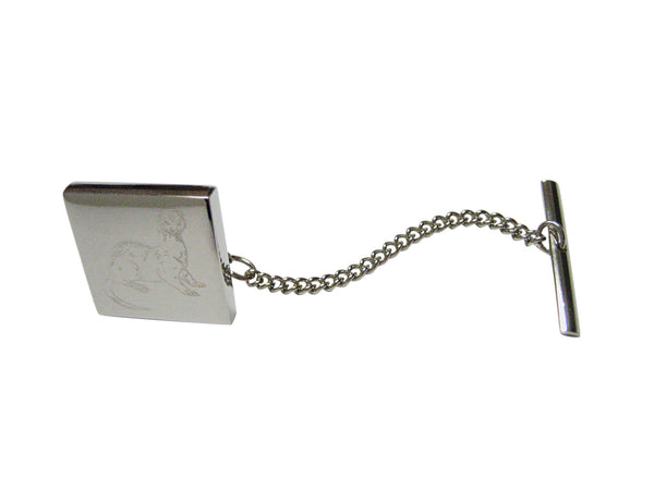 Silver Toned Etched Ferret Tie Tack