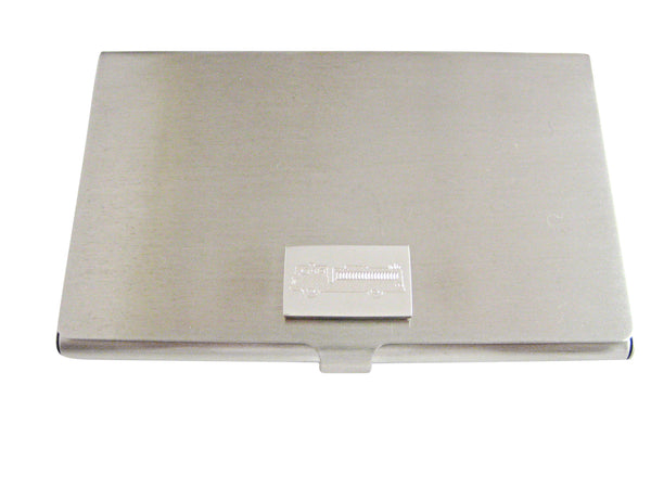 Silver Toned Etched Fire Truck Business Card Holder