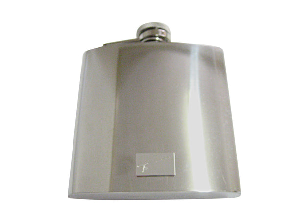 Silver Toned Etched Fishing Rod 6 Oz. Stainless Steel Flask