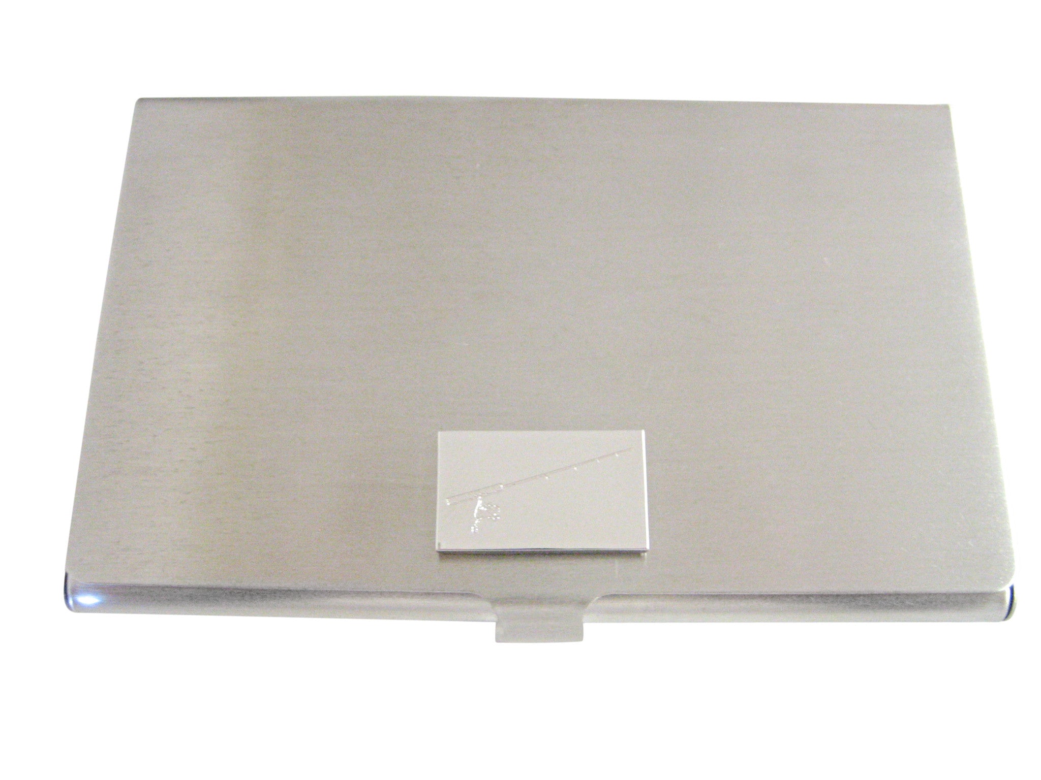 Silver Toned Etched Fishing Rod Business Card Holder