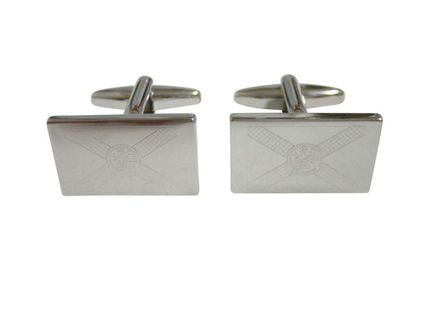 Silver Toned Etched Florida State Flag Cufflinks