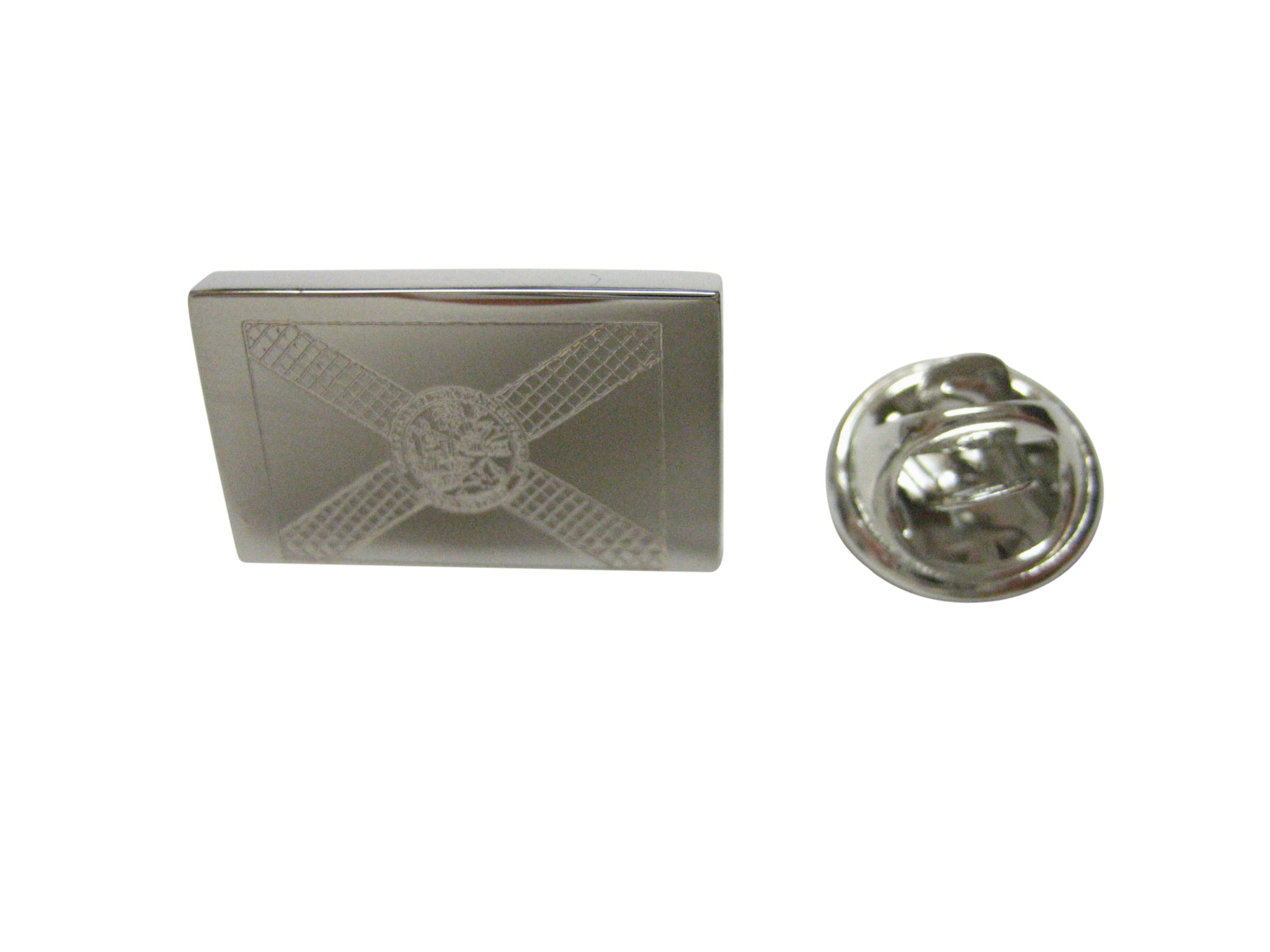 Silver Toned Etched Florida State Flag Lapel Pin