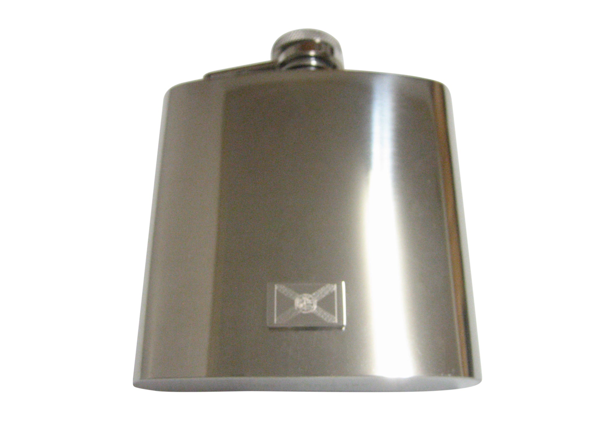 Silver Toned Etched Florida State Flag Pendant 6 Oz. Stainless Steel Flask