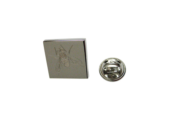 Silver Toned Etched Fly Bug Insect Lapel Pin