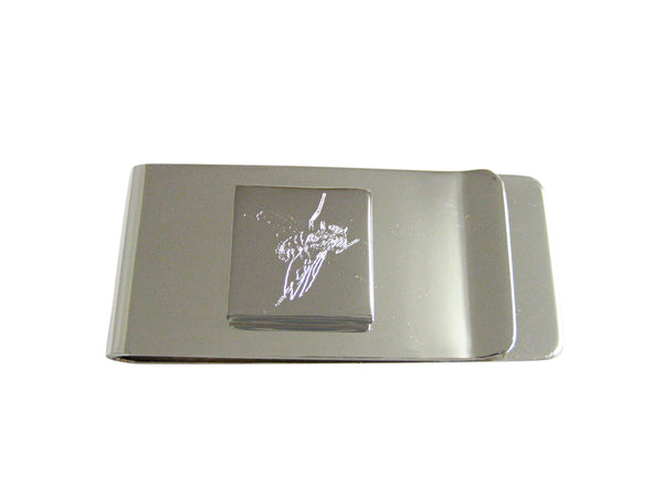 Silver Toned Etched Fly Bug Insect Money Clip