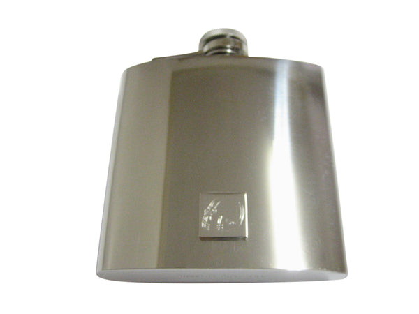 Silver Toned Etched Football Helmet 6 Oz. Stainless Steel Flask