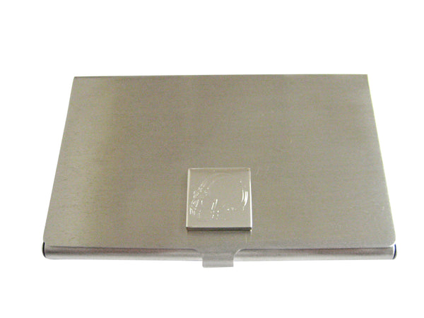Silver Toned Etched Football Helmet Business Card Holder