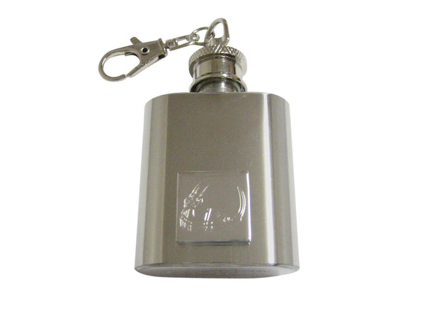 Silver Toned Etched Football Helmet 1 Oz. Stainless Steel Key Chain Flask