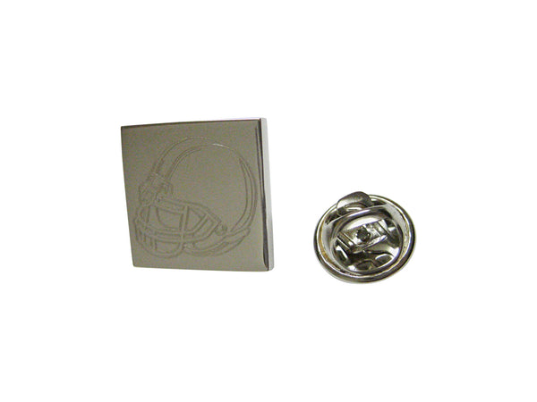 Silver Toned Etched Football Helmet Lapel Pin