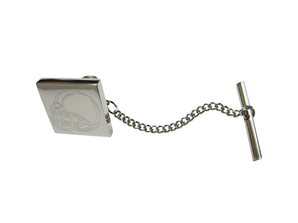Silver Toned Etched Football Helmet Tie Tack