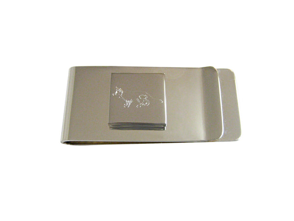 Silver Toned Etched Fox Money Clip