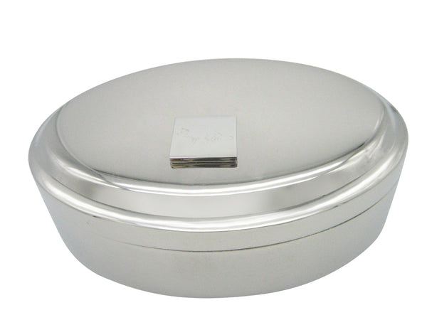 Silver Toned Etched Fox Pendant Oval Trinket Jewelry Box