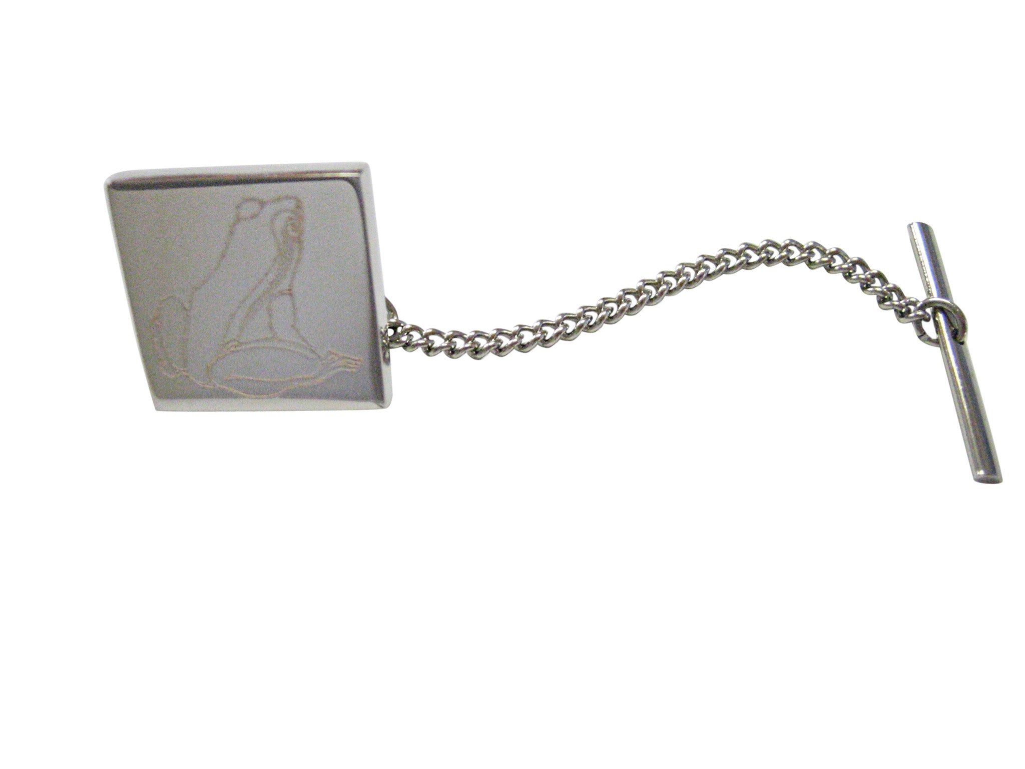 Silver Toned Etched Frog Tie Tack