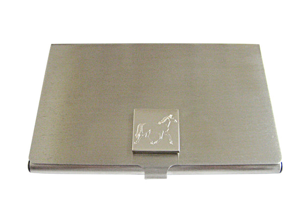 Silver Toned Etched Full Horse Business Card Holder