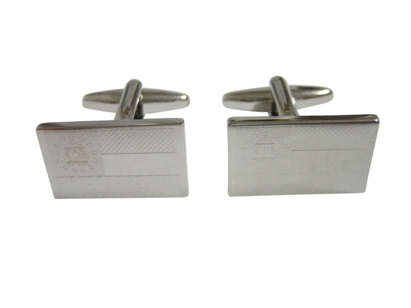 Silver Toned Etched Georgia State Flag Cufflinks
