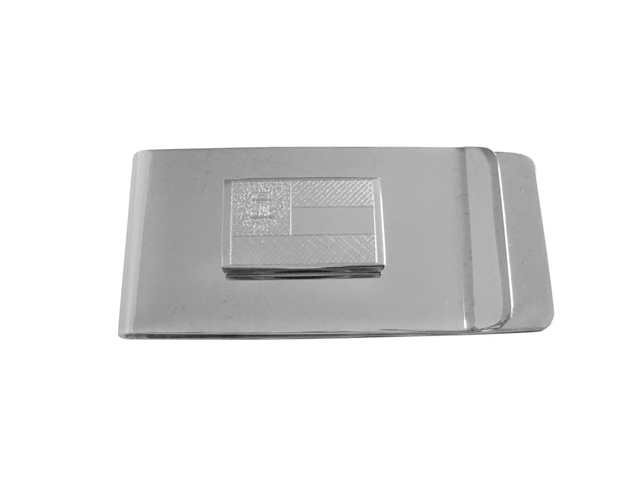 Silver Toned Etched Georgia State Flag Money Clip