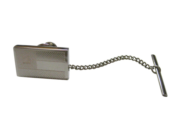 Silver Toned Etched Georgia State Flag Tie Tack
