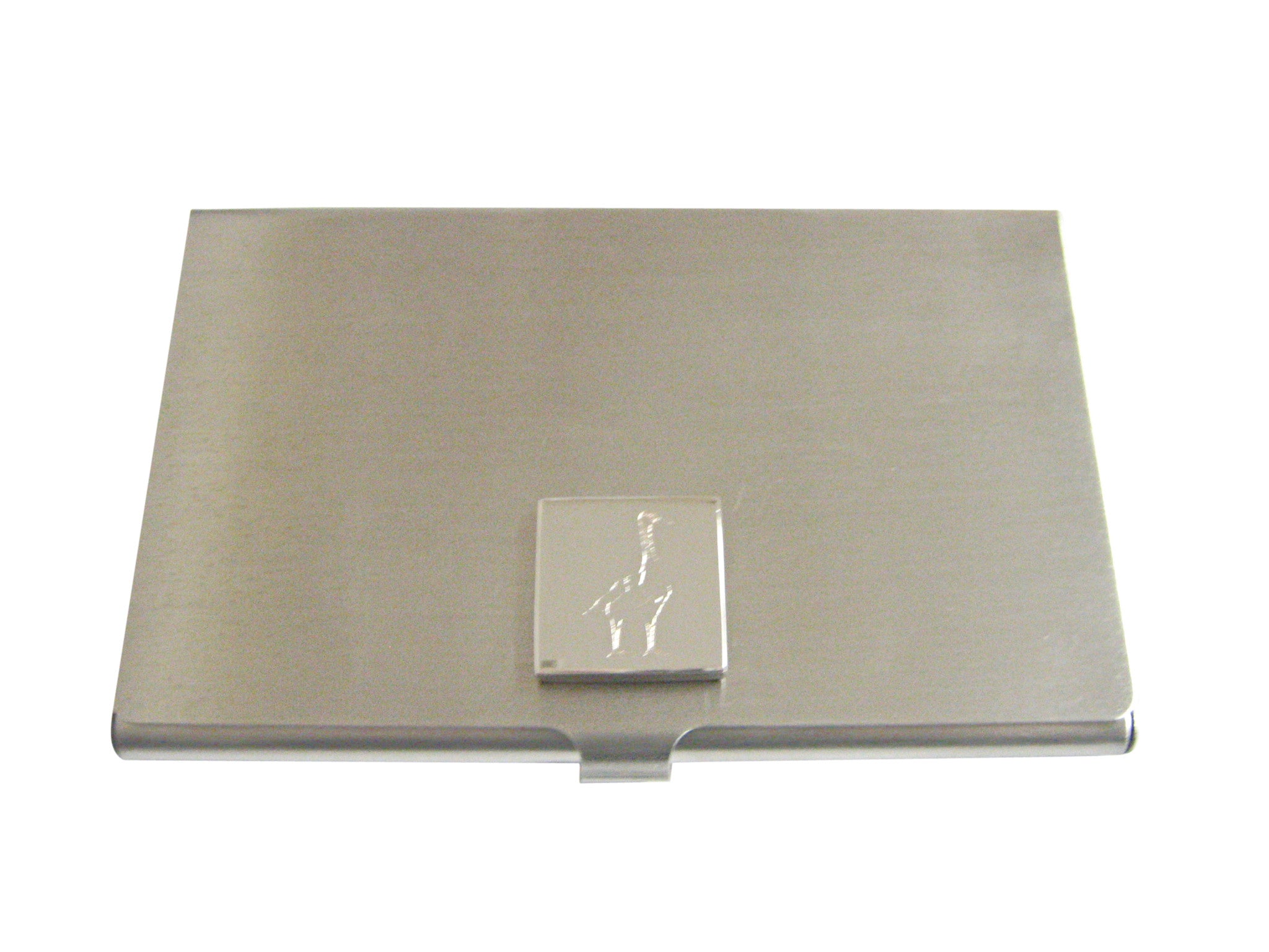 Silver Toned Etched Goose Bird Business Card Holder