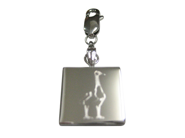 Silver Toned Etched Goose Bird Pendant Zipper Pull Charm