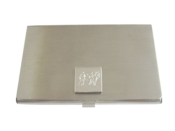 Silver Toned Etched Gorilla Business Card Holder