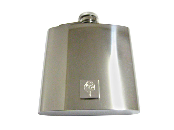 Silver Toned Etched Gorilla Head 6 Oz. Stainless Steel Flask