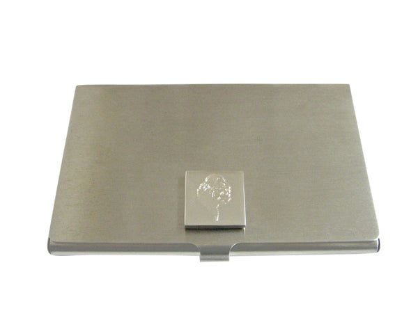 Silver Toned Etched Gorilla Head Business Card Holder