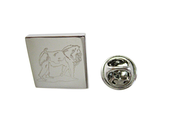 Silver Toned Etched Gorilla Lapel Pin