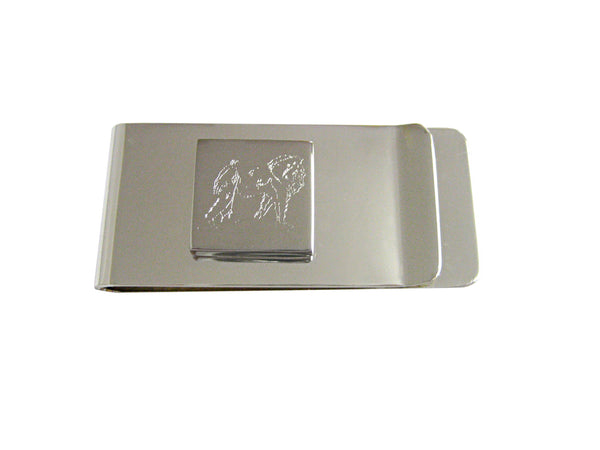 Silver Toned Etched Gorilla Money Clip