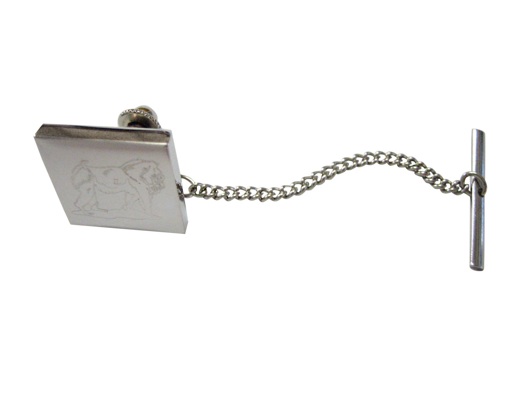 Silver Toned Etched Gorilla Tie Tack