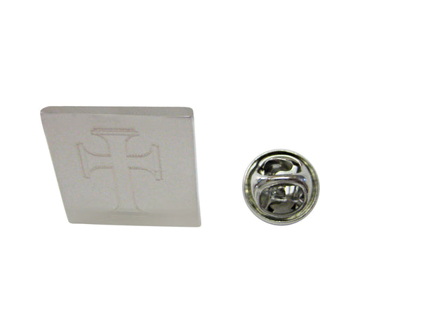 Silver Toned Etched Gothic Cross Lapel Pin
