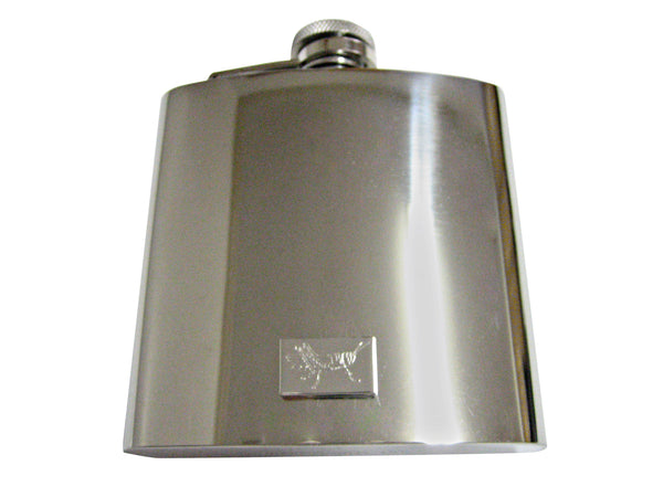 Silver Toned Etched Grasshopper Locust Insect 6 Oz. Stainless Steel Flask