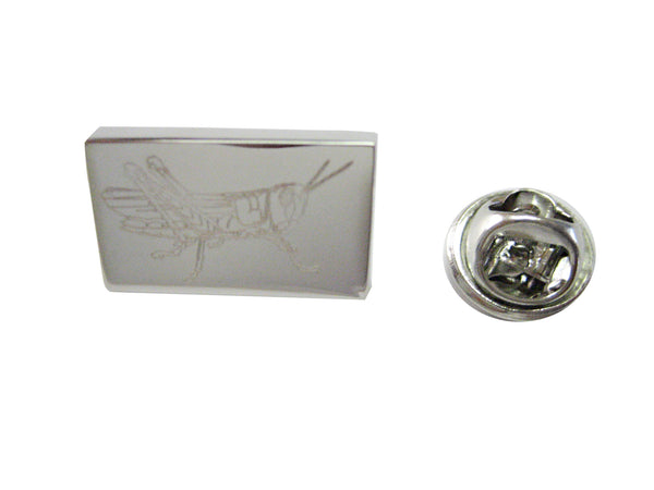 Silver Toned Etched Grasshopper Locust Insect Lapel Pin