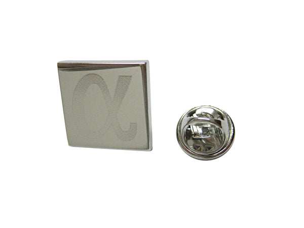 Silver Toned Etched Greek Letter Alpha Lapel Pin