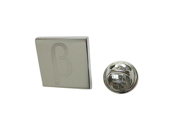 Silver Toned Etched Greek Letter Beta Lapel Pin